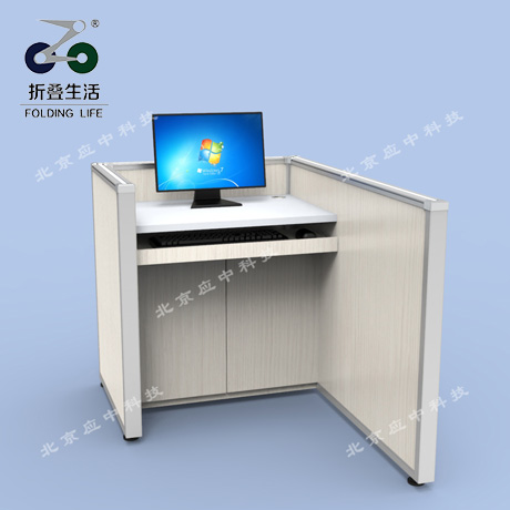 右L型升降屏風(fēng)電腦桌（木紋色）