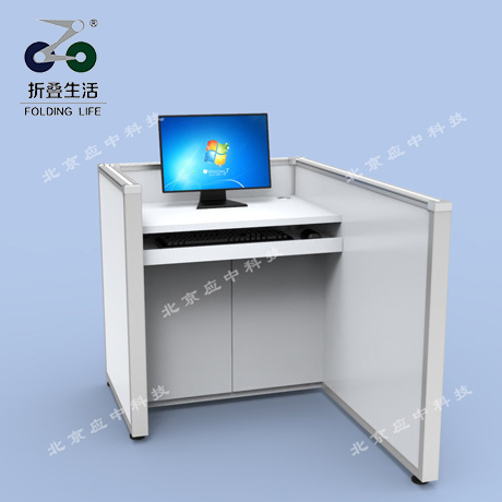 右L型升降屏風(fēng)電腦桌（暖白色）