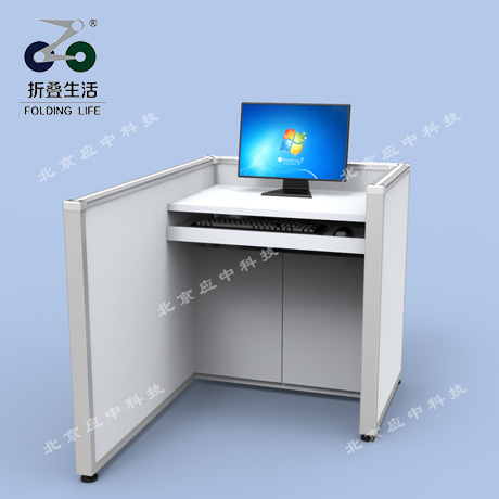 左L型升降屏風(fēng)電腦桌（暖白色）