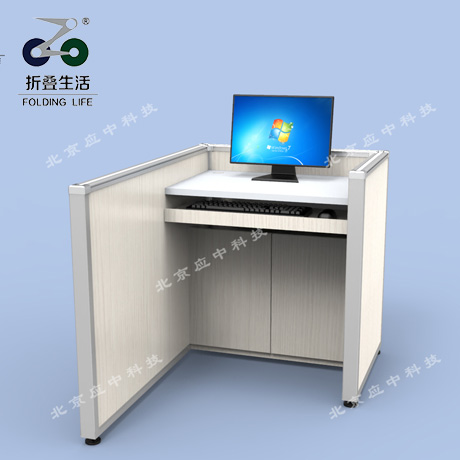 左L型升降屏風(fēng)電腦桌（木紋色）