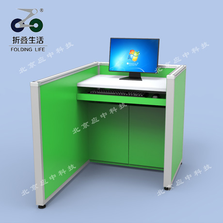 左L型升降屏風(fēng)電腦桌（鸚鵡綠）