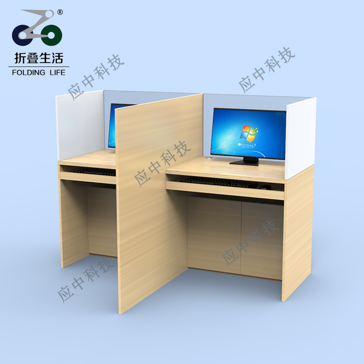 山字形固定屏風電腦桌